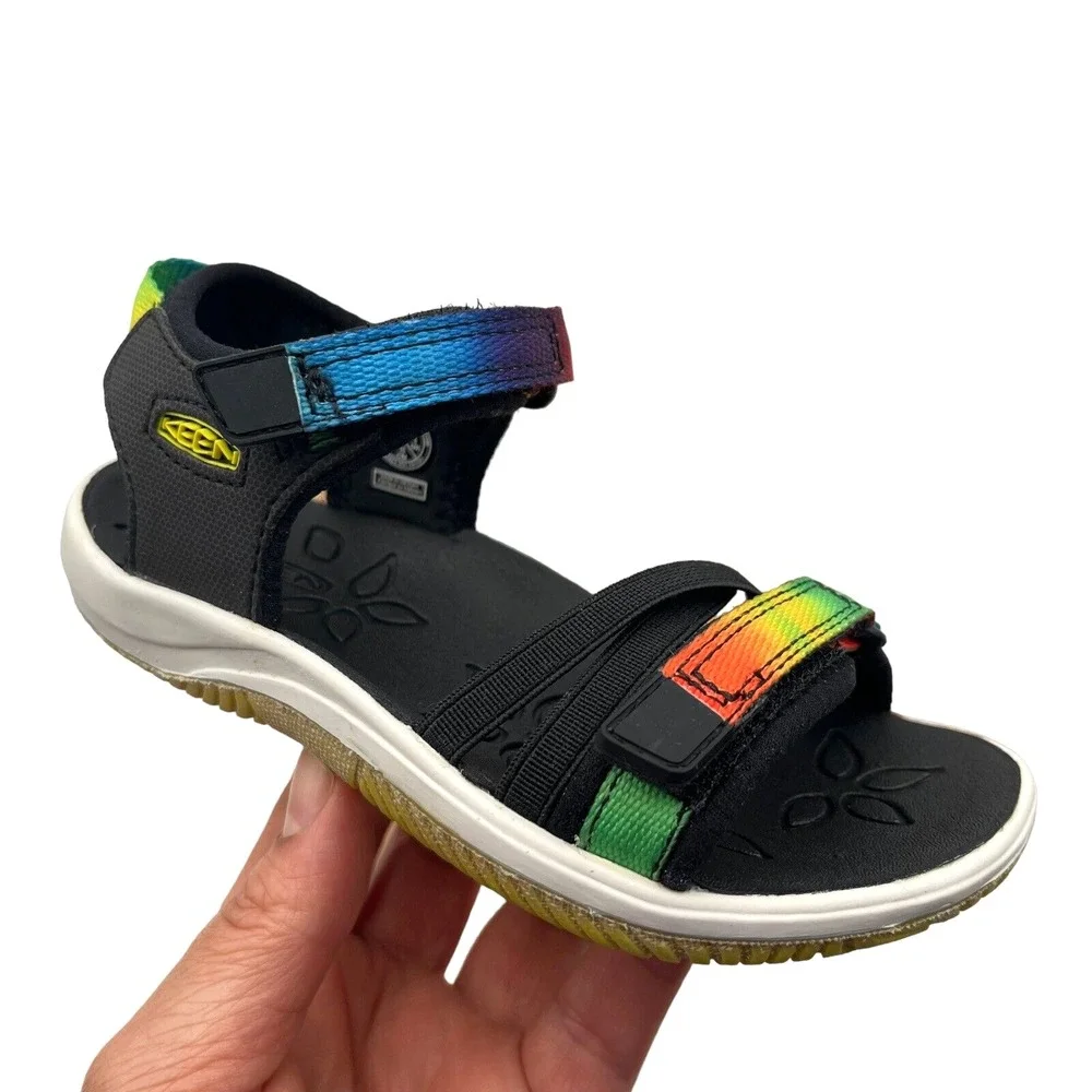 Keen Toddler Girls‎ Outdoor Sandals Size 8 Black-Multi Adjustable Water Friendly